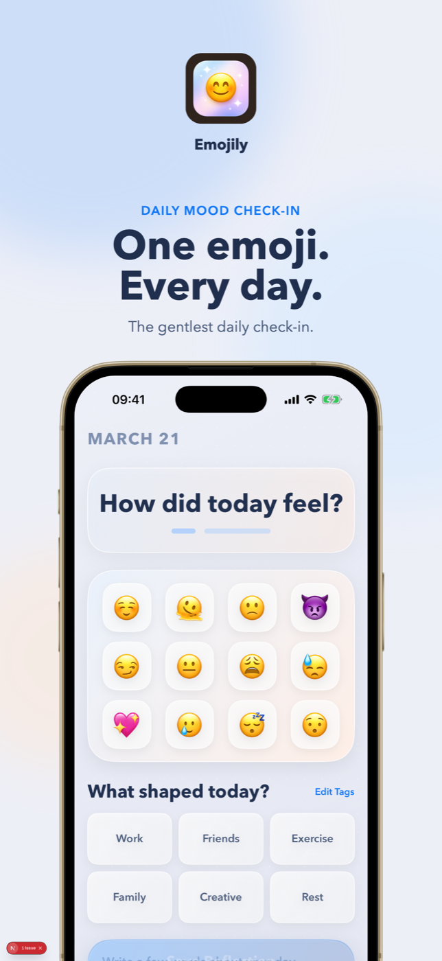 Emojily — One emoji, every day. The gentlest daily mood check-in for iOS